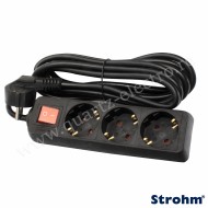 PRELUNGITOR 3 PRIZE, 1,5M, 3X1,5MM2, CU INTRERUPATOR NEGRU