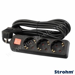 PRELUNGITOR 3 PRIZE, 1,5M, 3X1,5MM2, CU INTRERUPATOR NEGRU