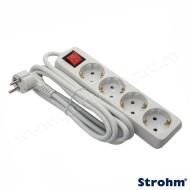 PRELUNGITOR 4 PRIZE, 5M, 3X1,5MM2, CU INTRERUPATOR, ALB