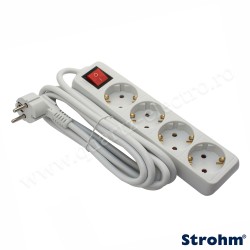 PRELUNGITOR 4 PRIZE, 5M, 3X1,5MM2, CU INTRERUPATOR, ALB