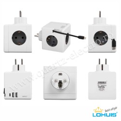 Adaptor CUB E15C-P, 3 prize Schuko cu 2xUSB-A + 1xUSB-C și cablu USB-C extensibil Lohuis Adaptor CUB E15C-P, 3 prize Schuko cu 2xUSB-A + 1xUSB-C și cablu USB-C extensibil Lohuis