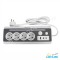Prelungitor E28 cu 4 prize, lumină ambientală și 1xUSB-A și 2xUSB-C Lohuis