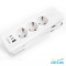 Prelungitor călătorie E30 cu 3 prize, întrerupător luminos, cu încărcare USB PD20W, 1xUSB-A și 2xUSBC Lohuis