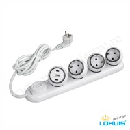 Prelungitor E48 cu prize rotative, lumină ambientală și 1xUSB-A și 2xUSB-C Lohuis