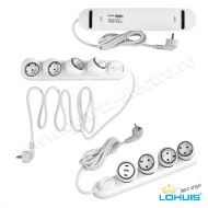 Prelungitor E48 cu prize rotative, lumină ambientală și 1xUSB-A și 2xUSB-C Lohuis