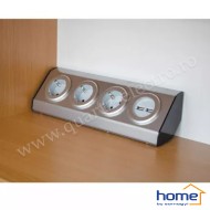 PRELUNGITOR BUCATARIE FARA CABLU, 3 PRIZE, 2 USB, OTEL INOXIDABIL HOME