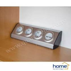 PRELUNGITOR BUCATARIE FARA CABLU, 3 PRIZE, 2 USB, OTEL INOXIDABIL HOME PRELUNGITOR BUCATARIE FARA CABLU, 3 PRIZE, 2 USB, OTEL INOXIDABIL HOME