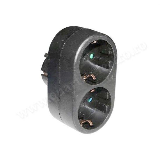 Triplu-stecher cu 2 prize schuko Adeleq Triplu-stecher cu 2 prize schuko Adeleq