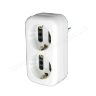 Triplu-stecher  cu 2 prize schuko si 4 prize bipolare tip "S" Adeleq