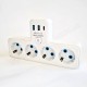 Triplu-stecher 1 intrare 4 ieșiri 2 porturi USB și 1 port Type-C Triplu-stecher 1 intrare 4 ieșiri 2 porturi USB și 1 port Type-C