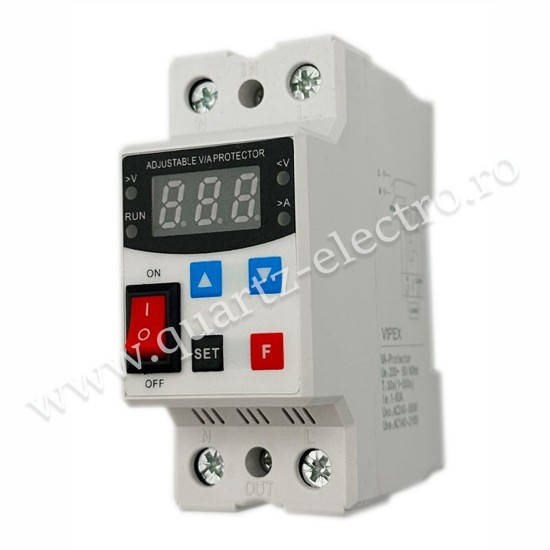 Releu protectie 2P 63A cu intrerupator RAKLASS Releu protectie 2P 63A cu intrerupator RAKLASS