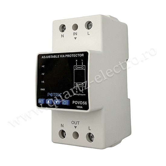 Releu protectie supratensiune si suprasarcina 100A 2P POTRIC Releu protectie supratensiune si suprasarcina 100A 2P POTRIC