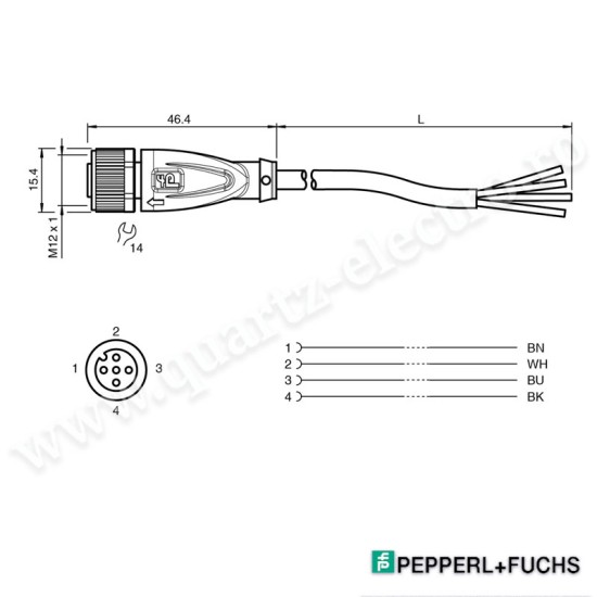 Cablu conectare mamă cu un singur capăt M12 drept cod A 4 pini cablu PVC negru V1-G-BK5M-PVC-U Pepperl+Fuchs Cablu conectare mamă cu un singur capăt M12 drept cod A 4 pini cablu PVC negru V1-G-BK5M-PVC-U Pepperl+Fuchs