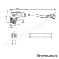 Cablu de conectare mamă cu un singur capăt M12 unghiular cod A cu 4 pini cablu PVC negru V1-W-BK5M-PVC-U Pepperl+Fuchs