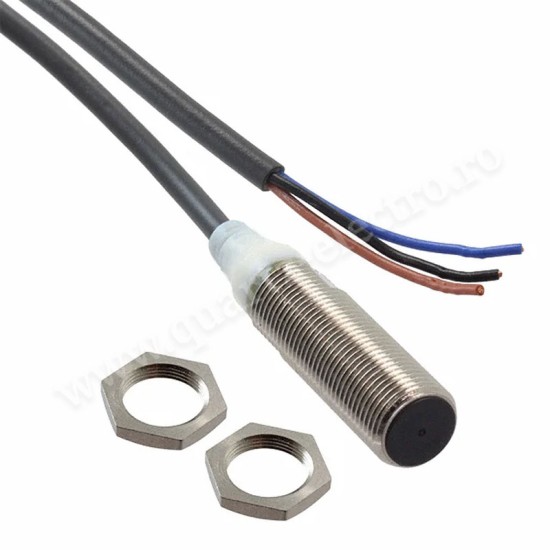 Senzor de proximitate inductiv M12 PNP-NO 3-fire distanţă max.de detectare 4mm cablu 2m ecranat Senzor de proximitate inductiv M12 PNP-NO 3-fire distanţă max.de detectare 4mm cablu 2m ecranat