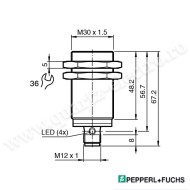 Senzor inductiv NO PNP M30 cu filet M12 NBB15-30GM50-E2-V1 Pepperl+Fuchs 