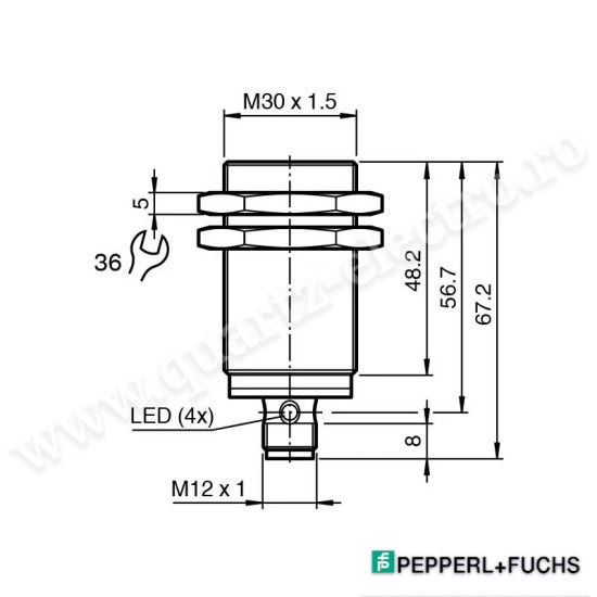 Senzor inductiv NO PNP M30 cu filet M12 NBB15-30GM50-E2-V1 Pepperl+Fuchs Senzor inductiv NO PNP M30 cu filet M12 NBB15-30GM50-E2-V1 Pepperl+Fuchs