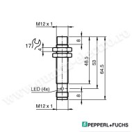 Senzor inductiv PNP NO 0÷8mm 10÷30VDC M12 IP67 200mA NBN8-12GM50-E2-V1 Pepperl+Fuchs