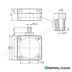 Senzor inductiv bloc M20 x 1.5 PNP 60V 50mm 60Vcc 200mA NCB50-FP-A2-P1-V1  Pepperl&Fuchs