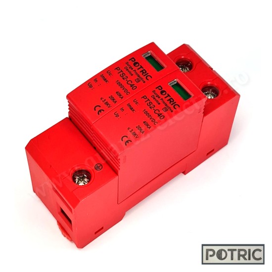 Descarcator panouri fotovoltaice PTS2-C40 2 module 1000V DC Descarcator panouri fotovoltaice PTS2-C40 2 module 1000V DC