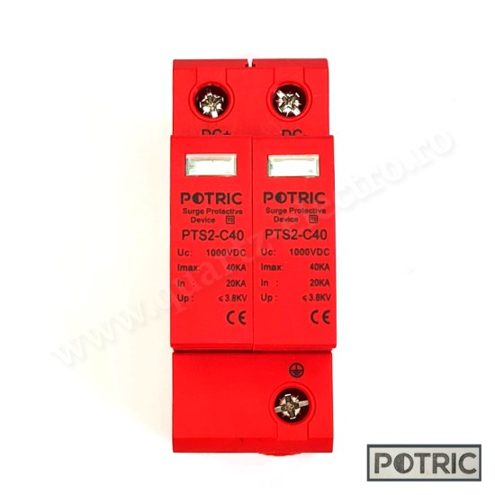 Descarcator panouri fotovoltaice PTS2-C40 2 module 1000V DC Descarcator panouri fotovoltaice PTS2-C40 2 module 1000V DC