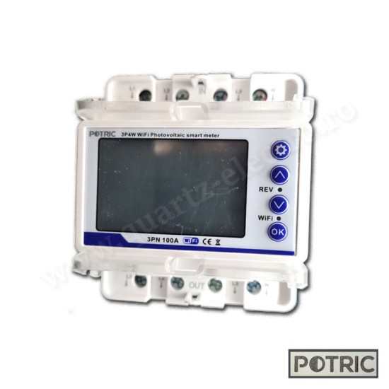 Contor de energie si releu de protectie inteligent Wifi trifazat 100A Potric Contor de energie si releu de protectie inteligent Wifi trifazat 100A Potric