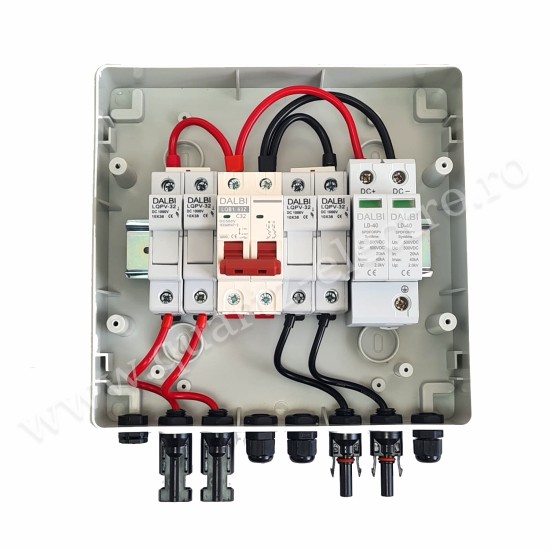 Tablou de Protectie la Sisteme Fotovoltaice cu 2 String - 500VDC / HA8 Tablou de Protectie la Sisteme Fotovoltaice cu 2 String - 500VDC / HA8
