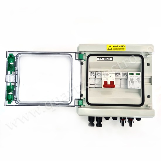 Tablou de Protectie la Sisteme Fotovoltaice cu 2 String - 500VDC / HA8 Tablou de Protectie la Sisteme Fotovoltaice cu 2 String - 500VDC / HA8