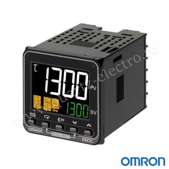 Regulator de temperatură, 1/16 DIN (48x48 mm), ieșire impuls 12 VDC, 3 AUX, 100-240 VAC E5CC-QX3A5M-000 OMRON