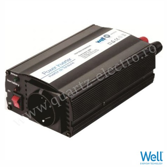 INVERTOR DE TENSIUNE 24V - 220V, 300W, USB WELL