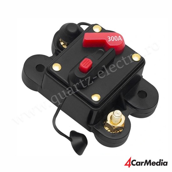 Siguranta automata auto 300A neagra 12-24VDC 78x52x37mm IP67 SBA-300A 4CARMEDIA