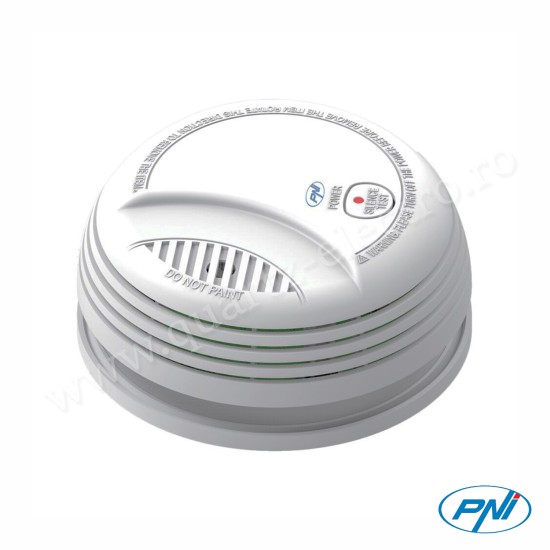 Senzor de fum A437 standalone cu alarmare sonora si luminoasa 85dB interior alb PNI
