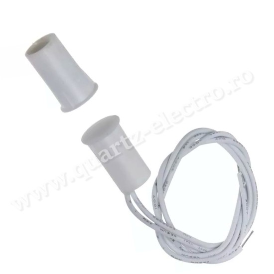 Contact magnetic îngropat pentru rama geam sau toc ușă alb