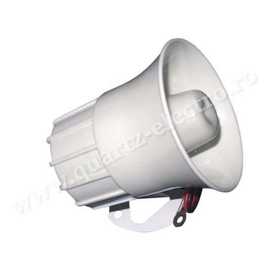 Sirena tip horn de interior 120 dB, 15 W, ABS plastic Sirena tip horn de interior 120 dB, 15 W, ABS plastic