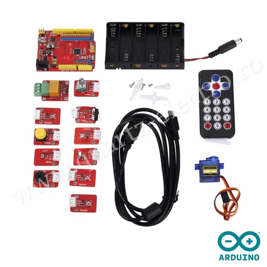 Kit dezvoltare FunDuino cu senzori modulari Kit dezvoltare FunDuino cu senzori modulari