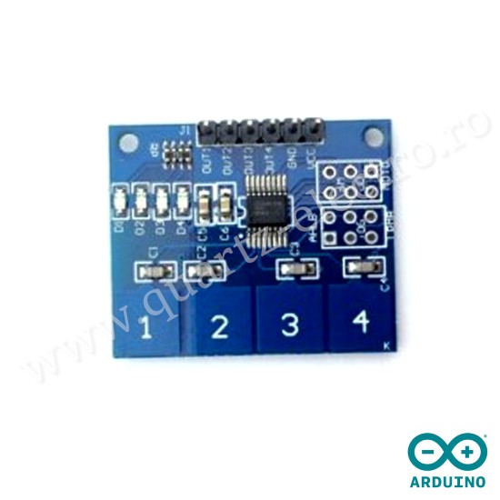 Modul cu senzor tactil capacitiv TTP224 Arduino Modul cu senzor tactil capacitiv TTP224 Arduino
