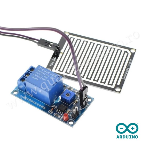 Modul detectie picaturi de apa cu releu 5V ARDUINO Modul detectie picaturi de apa cu releu 5V ARDUINO