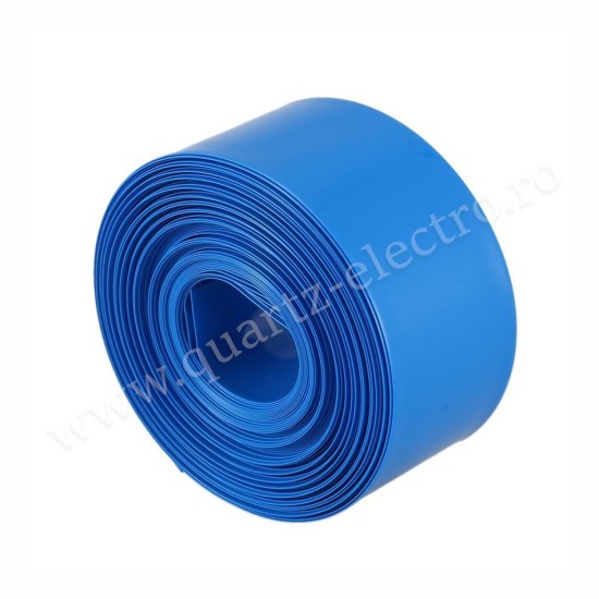 Folie termocontractabila pentru acumulatori albastru 130mm 1m
