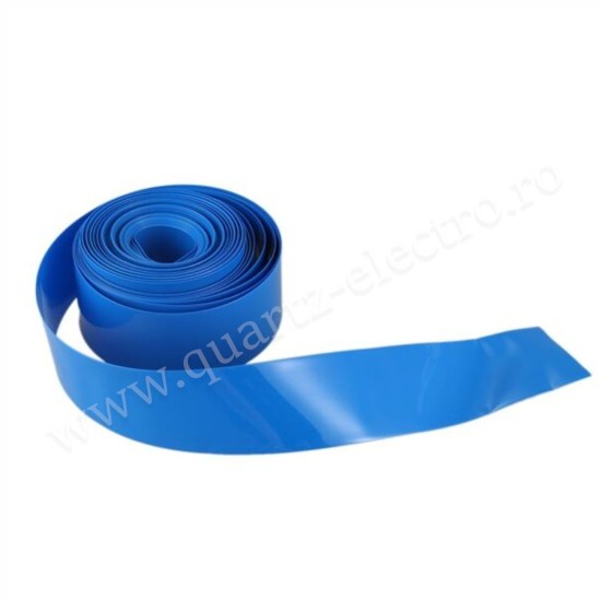 Folie termocontractabila pentru acumulatori albastru 30mm 1m Folie termocontractabila pentru acumulatori albastru 30mm 1m
