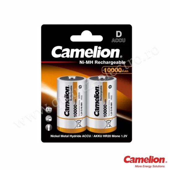 BateriI ReincarcabilE D LR20 Ni-MH 1.2V 10000mAh Camelion Blister 2 bucati BateriI ReincarcabilE D LR20 Ni-MH 1.2V 10000mAh Camelion Blister 2 bucati
