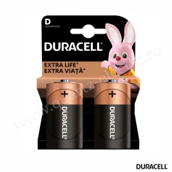 Baterii alcaline D (R20) DURACELL Blister 2 bucati