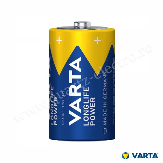 Baterii Alcaline Longlife Power D R20 1.5V VARTA Blister 2 bucati