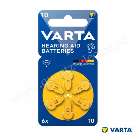 Baterii Varta 10 pentru Aparatele Auditive Blister 6 bucati