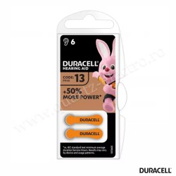Baterii Aparat Auditiv 13A 290mAh 1.4V DURACEL Blister 6 bucati
