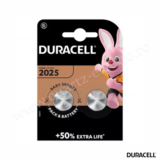 Baterie Litiu 3V CR2025 165mAh DURACELL Blister 2 bucati