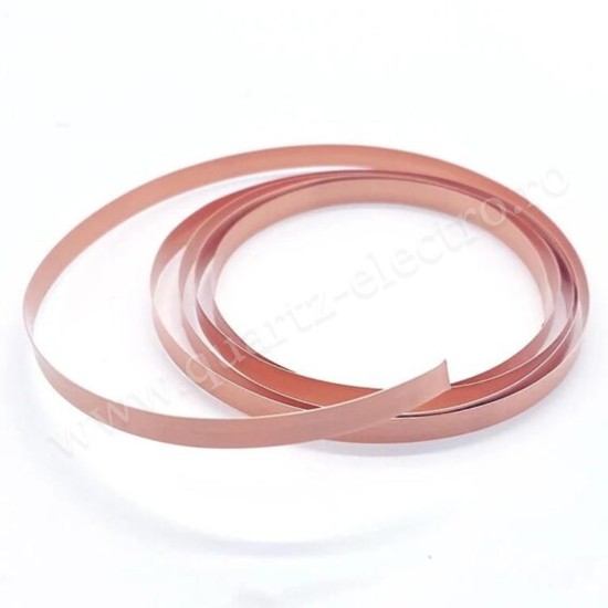 Banda cupru pentru sudura acumulatorilor 18650 0.2 x 10mm x 1m Banda cupru pentru sudura acumulatorilor 18650 0.2 x 10mm x 1m