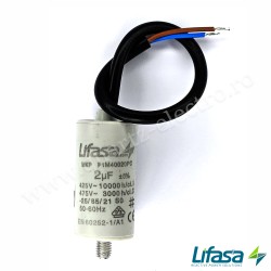 Condensator pornire motor 2uF cu conexiune fir LIFASA