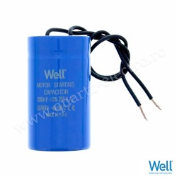Condensator pornire motor 200uF 250V cu conexiune fir WELL