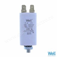 Condensator pornire motor 400V 2uF cu fisa plata pentru papuc Well