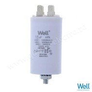 Condensator pornire motor 400V 15uF cu fisa plata pentru papuc Well